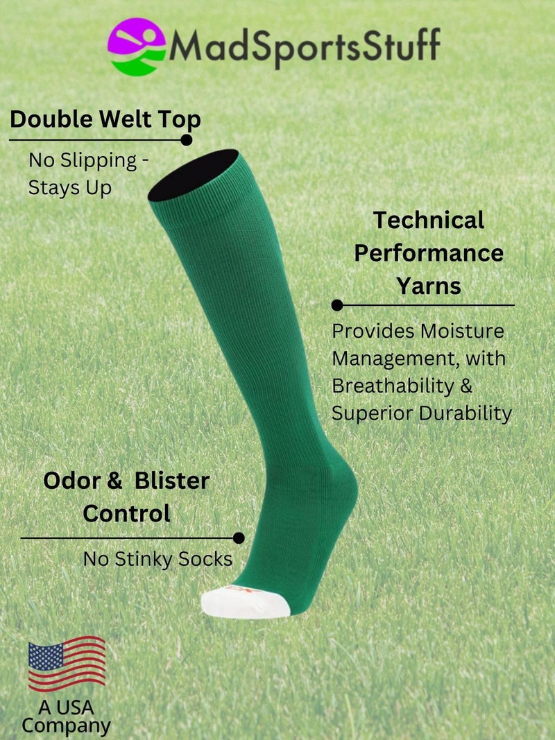 MadSportsStuff Pro Line Over the Calf Baseball Socks (Kelly Green, Small) - Image 3